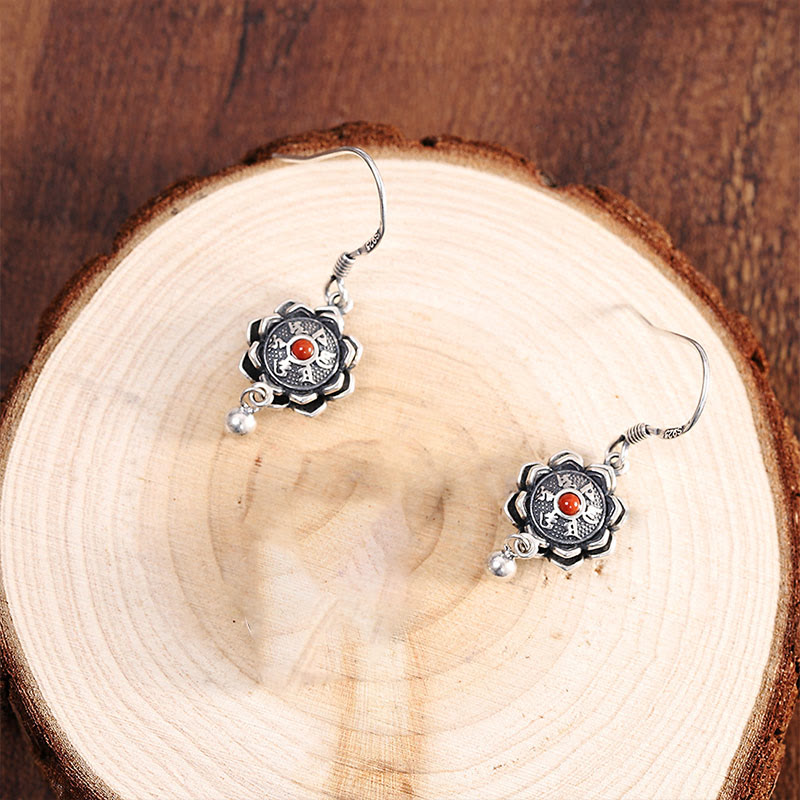 Collier pendentif et boucles d'oreilles en argent sterling 925 avec Buddha Stones Om Mani Padme Hum Lotus Peace - image 9