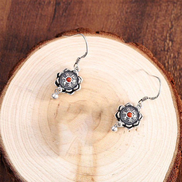 Collier pendentif et boucles d'oreilles en argent sterling 925 avec Buddha Stones Om Mani Padme Hum Lotus Peace - image 9