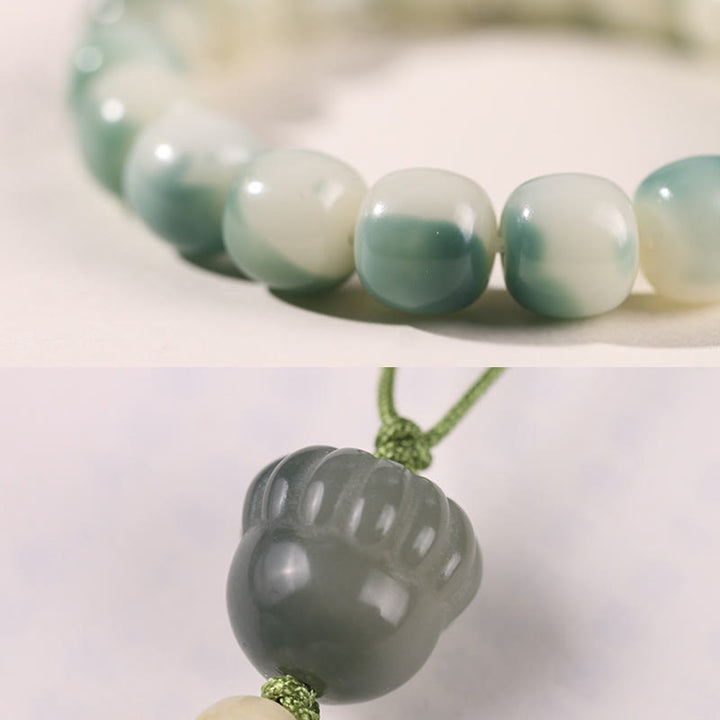 Bracelet de paix en forme de pomme de pin et de patte de chat, motif de Buddha Stones dégradées, graines de Bodhi, renard à neuf queues - image 17