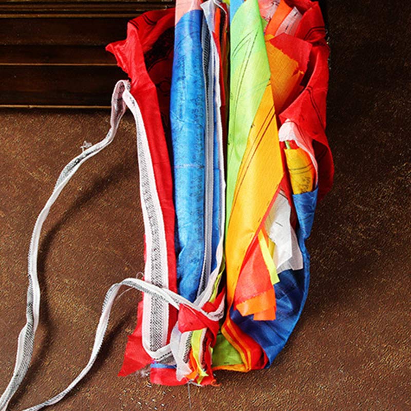 Décoration extérieure de 25 drapeaux de prière triangulaires de bénédiction tibétaine - image 16