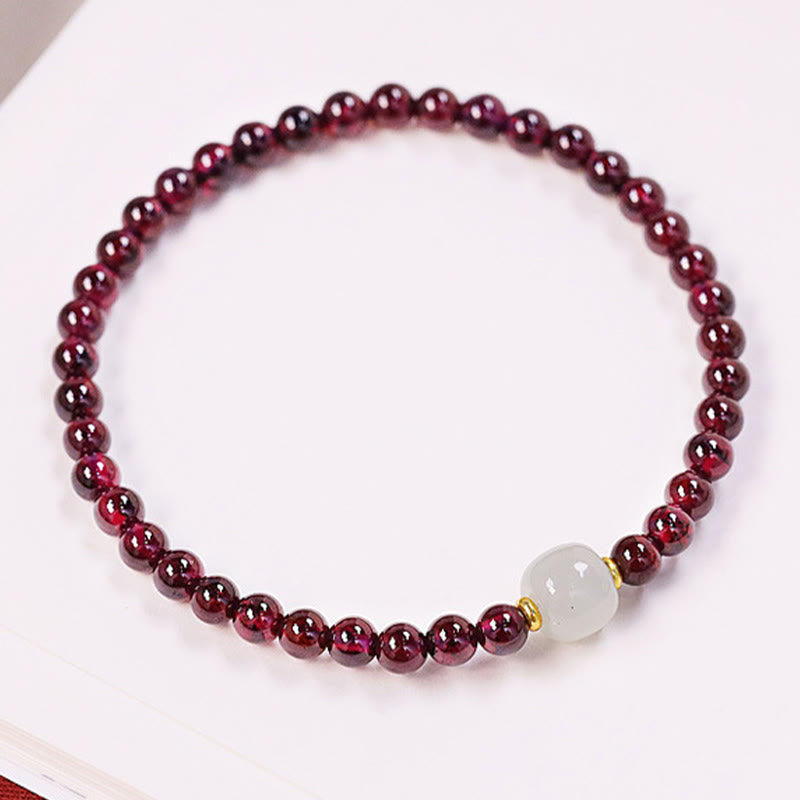 Bracelet de purification en perles de jade et grenat naturel Buddha Stones