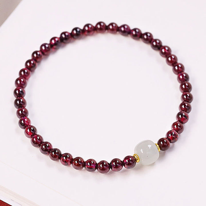 Bracelet de purification en perles de jade et grenat naturel Buddha Stones