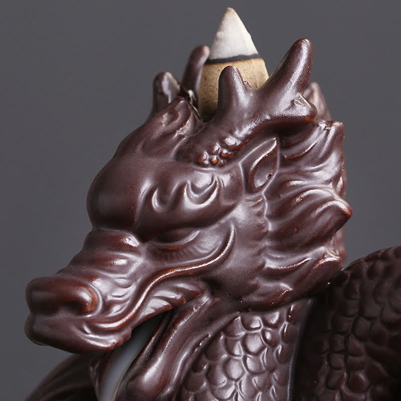 Brûleur d'encens en céramique à motif de dragon