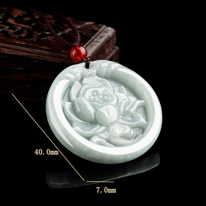 Buddha Stones en jade naturel sculpté en forme de fleur de lotus et de prospérité - image 10
