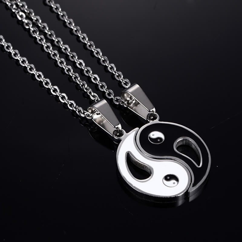 Collier avec pendentif Yin Yang pour couple, 2 pièces