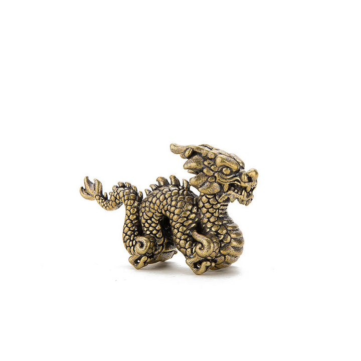 Buddha Stones Année du Dragon Petit Dragon en Laiton de Bon Augure Chance Succès Décoration de la Maison