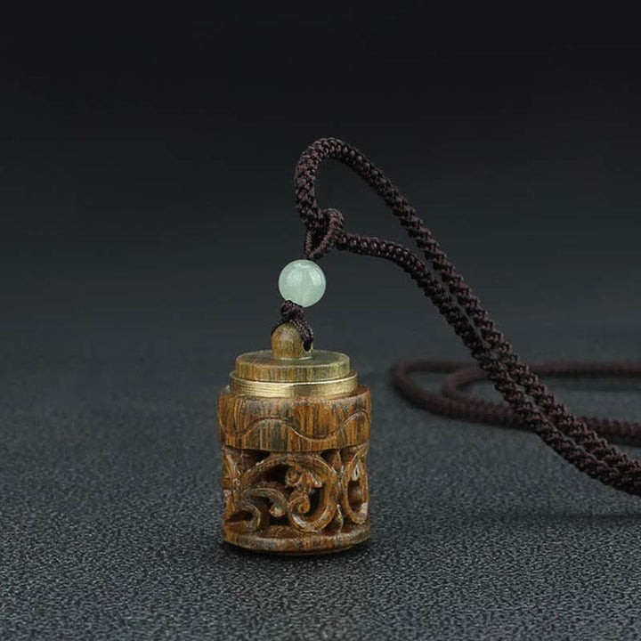 Collier pendentif apaisant positif en Buddha Stones Tibet bois de santal vert bois de rose Om Mani Padme Hum Lotus - image 15