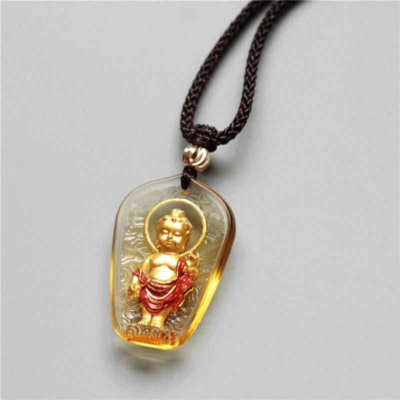 Collier avec pendentif en cristal de sérénité Bouddha Buddha Stones Liuli - image 2