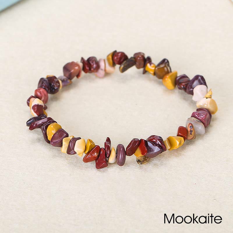 Bracelet apaisant et chaleureux en pierre de cristal de forme irrégulière naturelle - Mookaite (Tour de poignet : 15-18 cm) - image 68