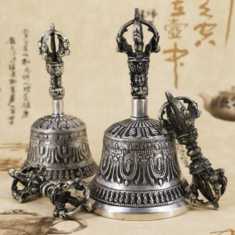 Ensemble de décoration en cuivre avec cloche de méditation tibétaine et vajra dorje Buddha Stones - image 0