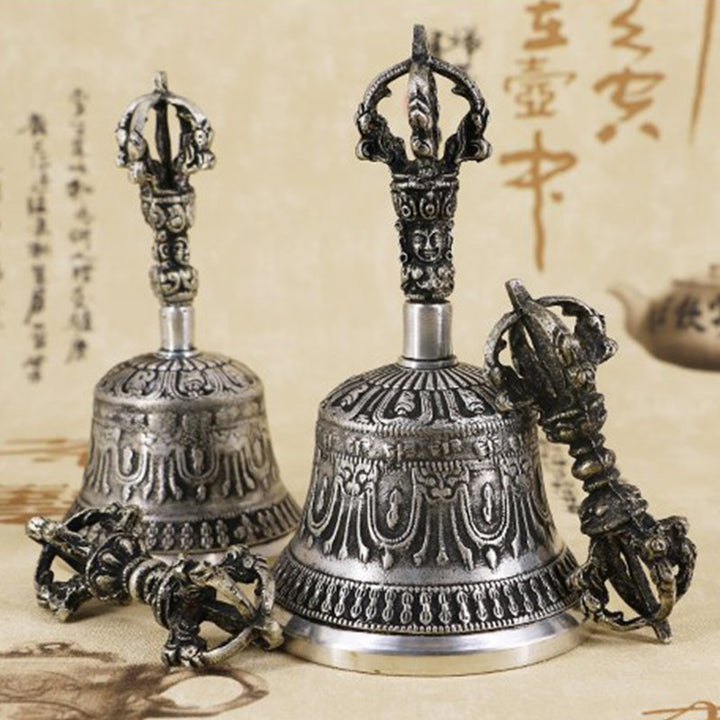 Ensemble de décoration en cuivre avec cloche de méditation tibétaine et vajra dorje Buddha Stones - image 0