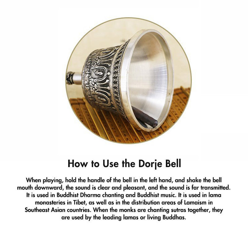 Ensemble de décoration en cuivre avec cloche de méditation tibétaine et vajra dorje Buddha Stones - image 19