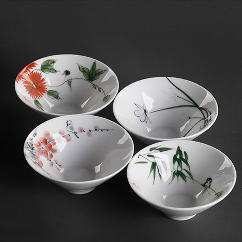 Buddha Stones Vintage Prune Orchidée Bambou Chrysanthème Lotus Koi Poisson Tasse à Thé en Céramique Tasses à Thé Kung Fu