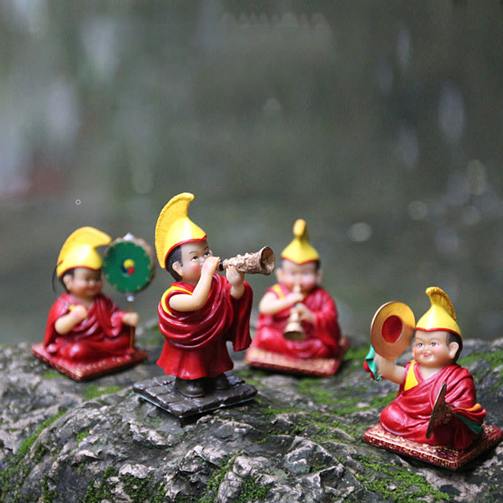 Buddha Stones peintes à la main, figurines de lama tibétaines sculptées, décoration créative pour la maison, le bureau ou la voiture