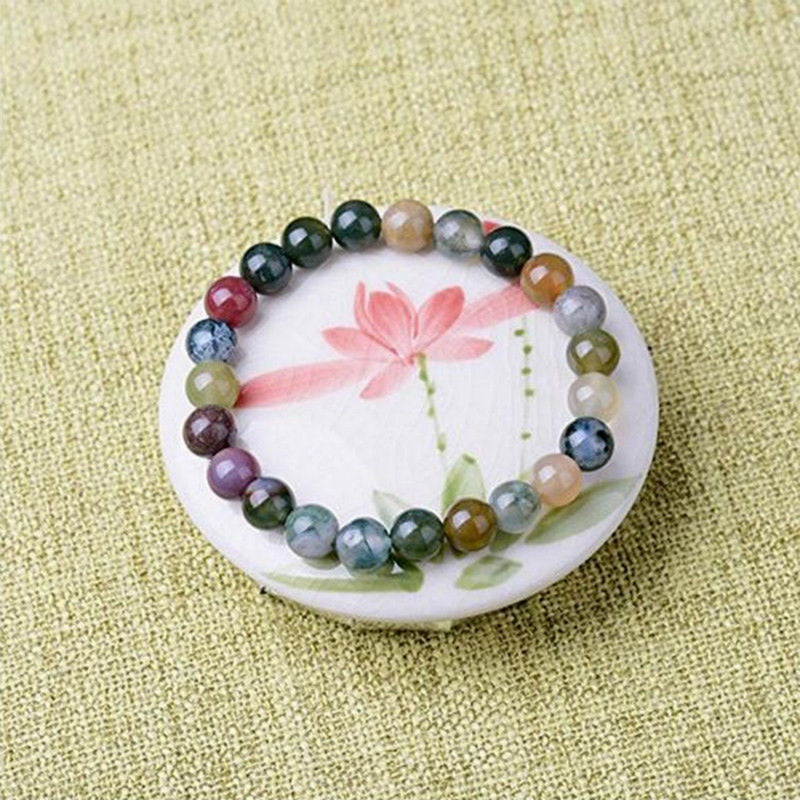 Bracelet de yoga porte-bonheur en perles d'agate indiennes Buddha Stones