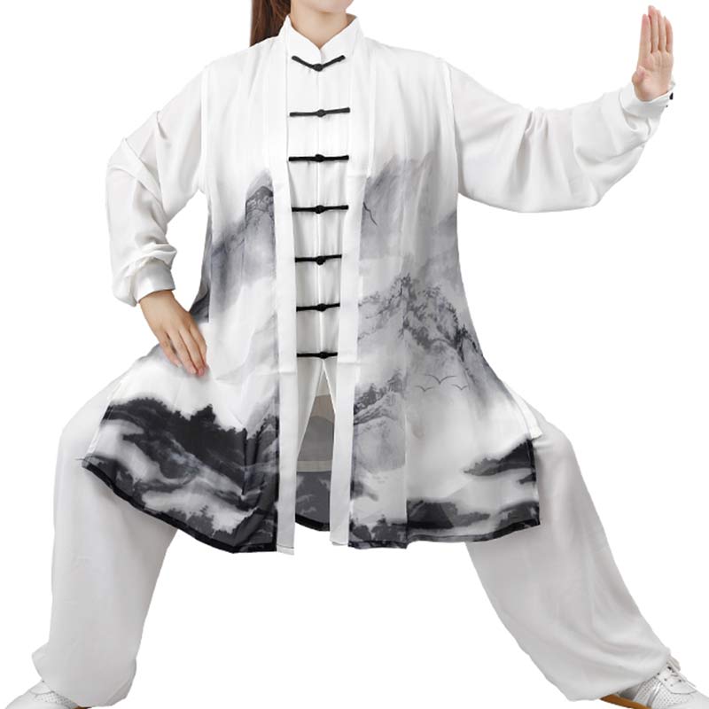 Ensemble de vêtements unisexe 3 pièces pour peinture à l'encre, méditation, prière, spirituel, zen, tai-chi, qigong