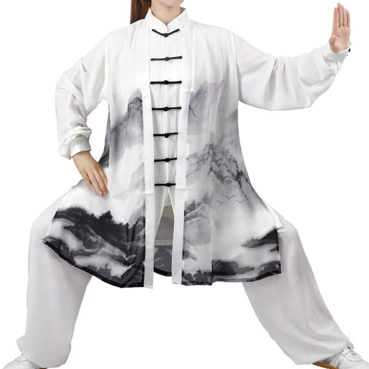 Ensemble de vêtements unisexe 3 pièces pour peinture à l'encre, méditation, prière, spirituel, zen, tai-chi, qigong