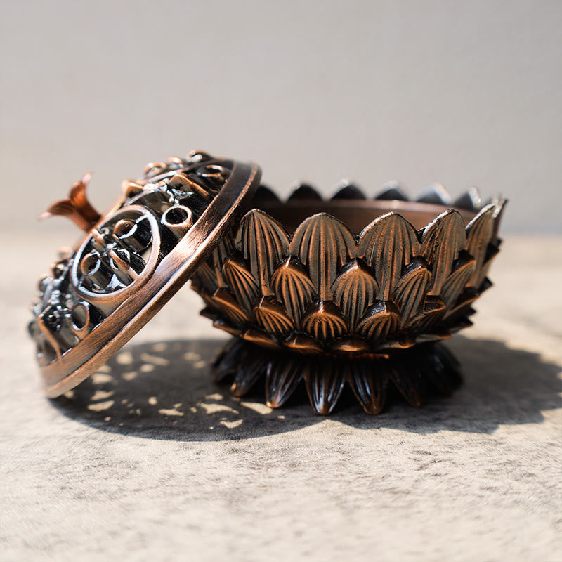 Brûleur d'encens purificateur en forme de lotus tibétain en Buddha Stones