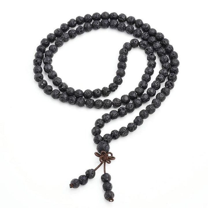 Bracelet de protection en pierre de lave naturelle de 108 Buddha Stones