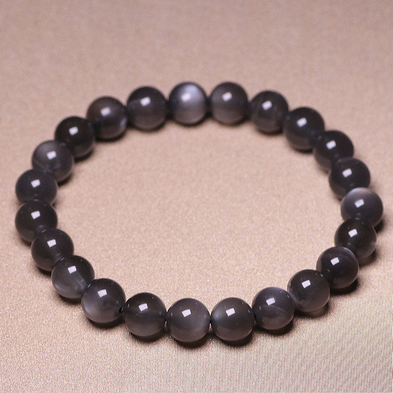 Bracelet de perles d'amour positif en pierre de lune naturelle