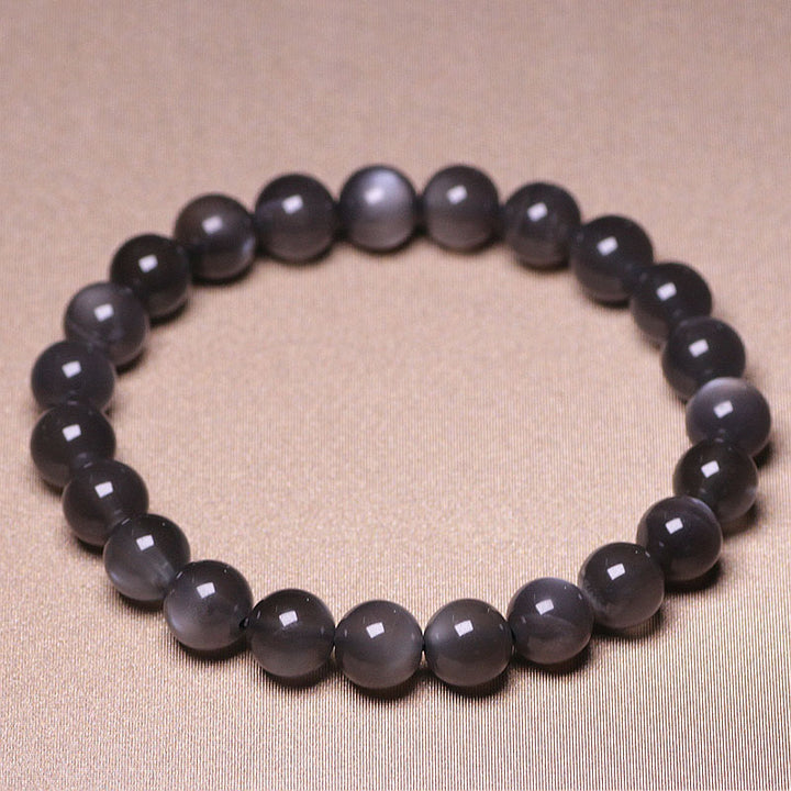 Bracelet de perles d'amour positif en pierre de lune naturelle