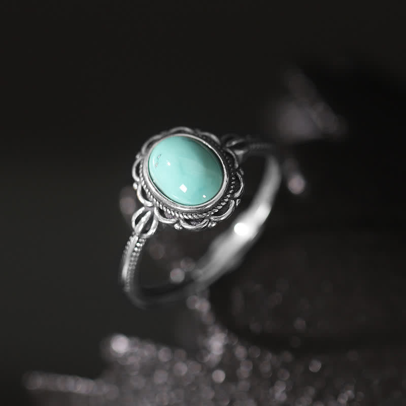 Bague de protection en argent sterling 925 avec agate rouge turquoise tibétaine - image 0