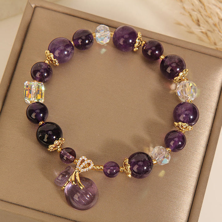 Bracelet porte-monnaie en cristal d'améthyste naturelle Buddha Stones