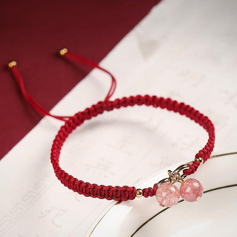 Bracelet de perles fantômes vertes améthyste en quartz fraise naturel Buddha Stones