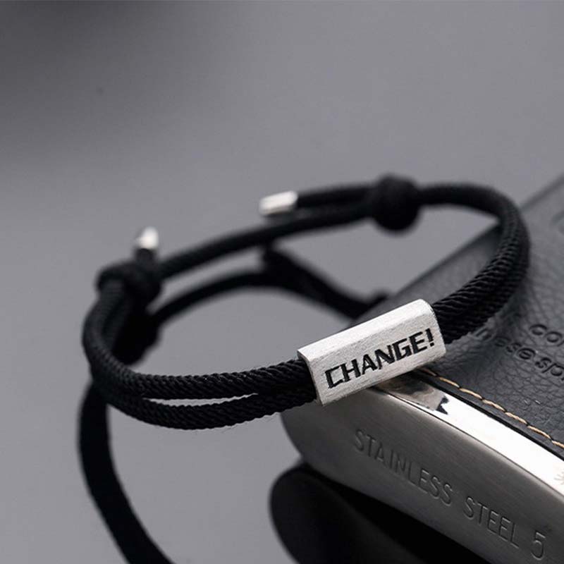 Bracelet en argent sterling 925 avec gravure de lettres de Buddha Stones et bénédiction - Black&Letter Change (Taille du bracelet : 18-24 cm) - image 9