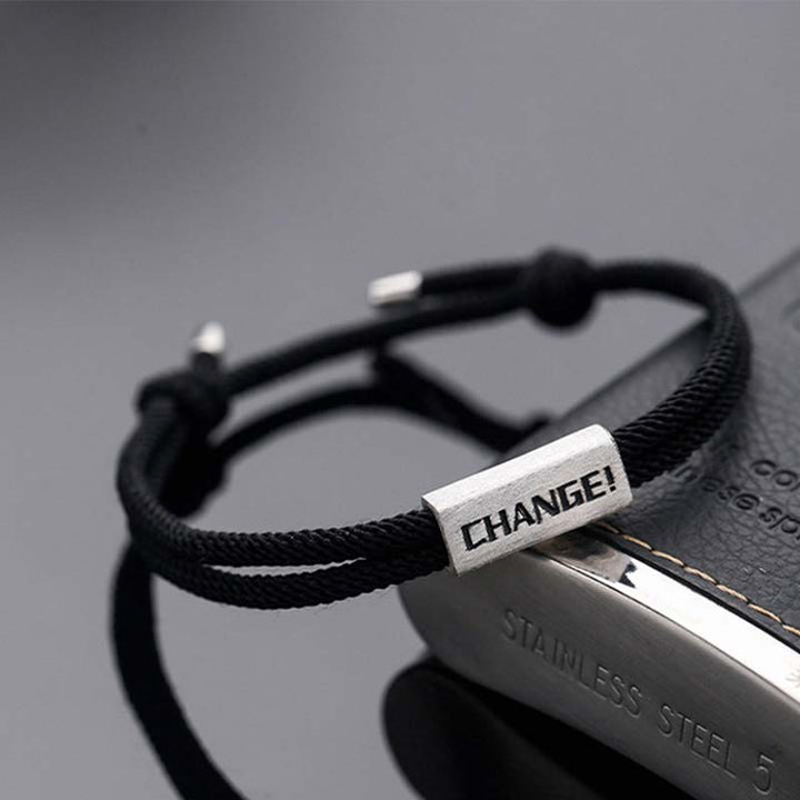 Bracelet en argent sterling 925 avec gravure de lettres de Buddha Stones et bénédiction - Black&Letter Change (Taille du bracelet : 18-24 cm) - image 9