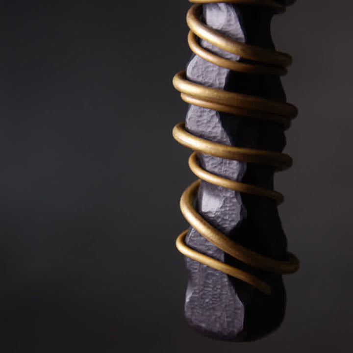 Collier pendentif en Buddha Stones, bois d'ébène du Tibet et laiton, symbole d'équilibre et de paix. - image 5