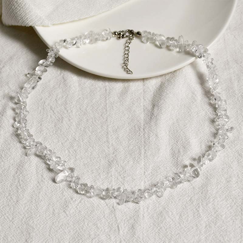Collier porte-bonheur en pierre de cristal naturelle Buddha Stones