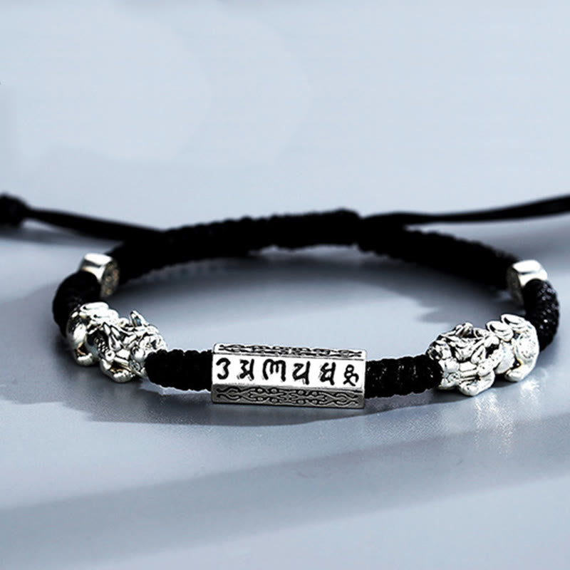 Bracelet en cuivre Feng Shui avec double PiXiu et Buddha Stones Om Mani Padme Hum - image 10