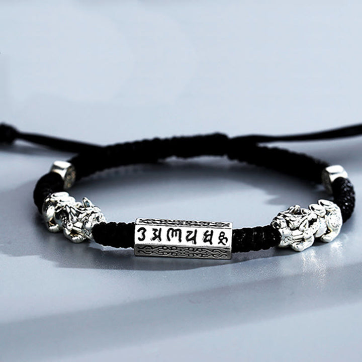 Bracelet en cuivre Feng Shui avec double PiXiu et Buddha Stones Om Mani Padme Hum - image 10