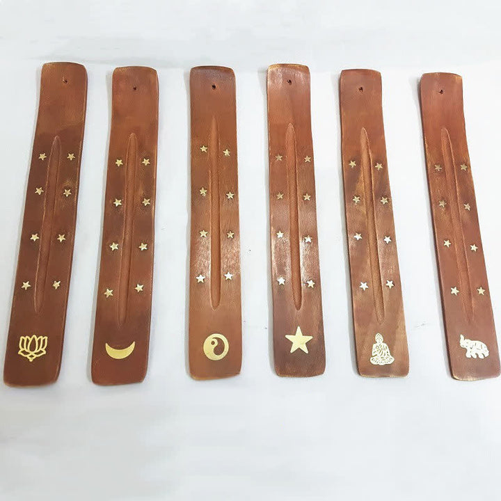Brûleur d'encens en bois fait à la main (type aléatoire)
