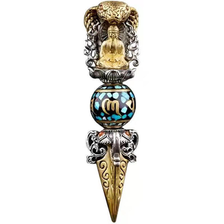 Buddha Stones tibétaines Om Mani Padme Hum bouddha richesse Rotation collier Vajra pendentif - image 5