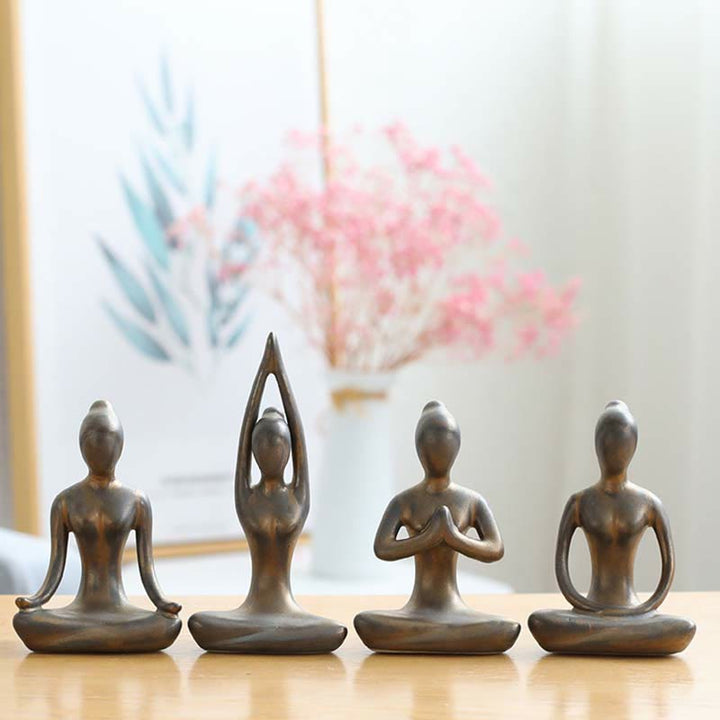 Exercice de méditation de yoga abstrait Céramique Figurine spirituelle Sculpture Décoration - image 9