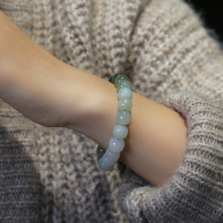 Bracelet de bénédiction porte-bonheur en jade dégradé de Buddha Stones