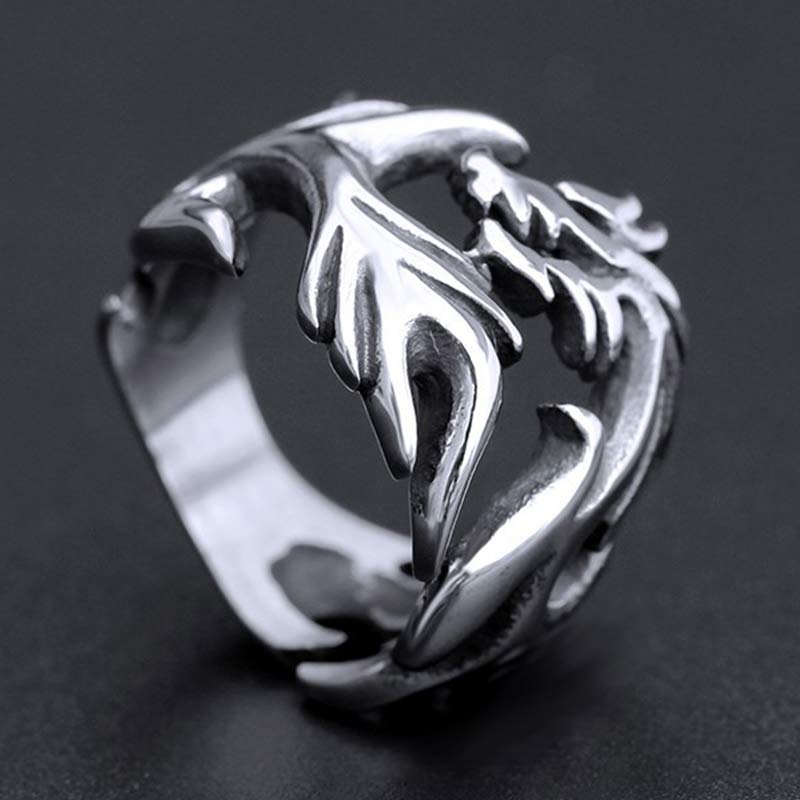 Bague ajustable avec force de protection et motif dragon et Buddha Stones - image 17