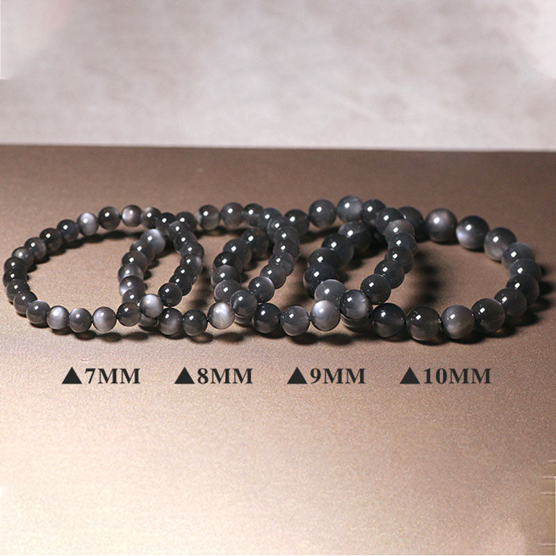 Bracelet de perles d'amour positif en pierre de lune naturelle