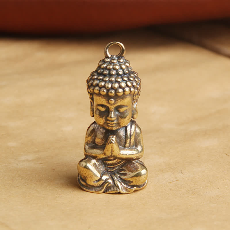 Porte-clés pendentif décoratif en cuivre avec Bouddha de la compassion - image 1