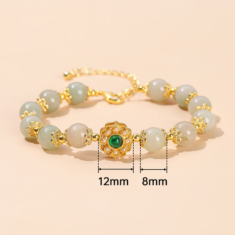 Bracelet chaîne de perles de prospérité en jade naturel Buddha Stones
