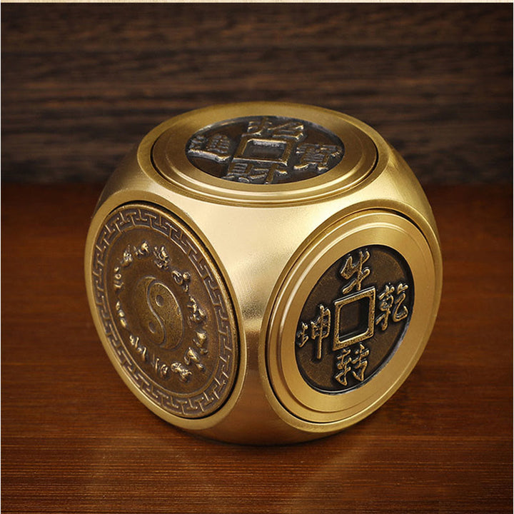 Buddha Stones Quatre Bêtes Feng Shui Yin Yang Bagua Pièce de Cuivre Harmonie Décoration Rotative