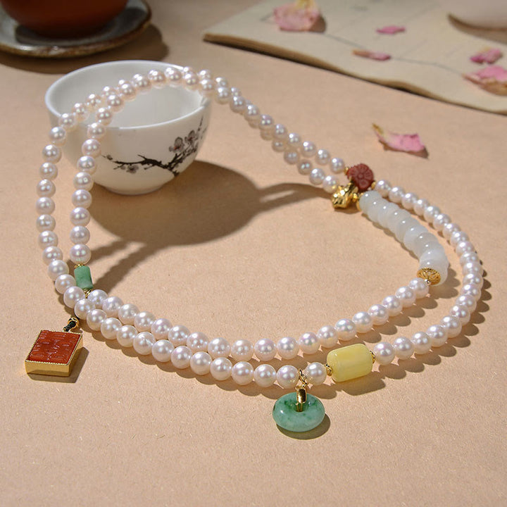 Bracelet en argent sterling 925 avec Buddha Stones Hetian et agate rouge, double bonheur, ambre, chance, quadruple tour