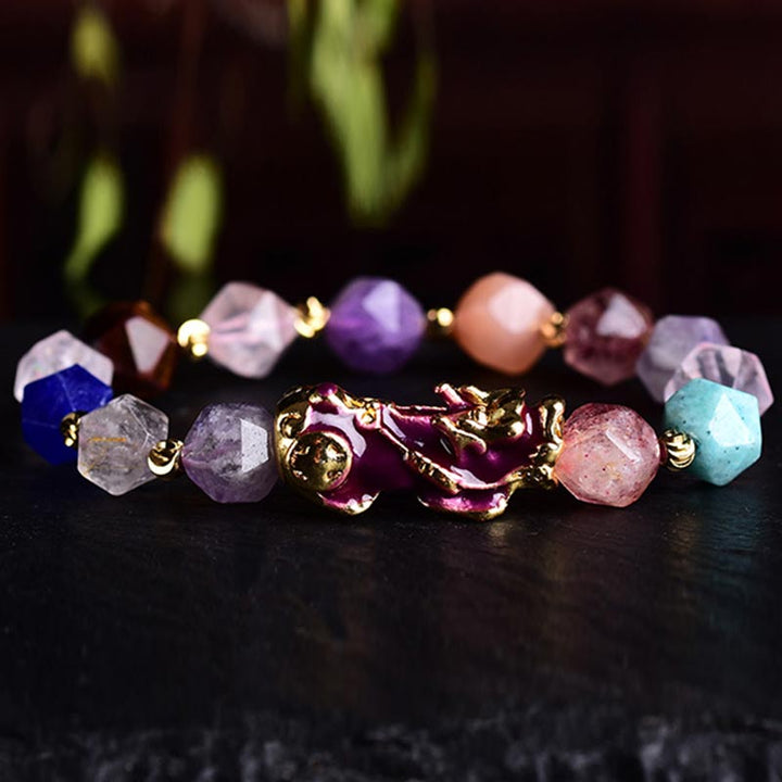 Bracelet porte-bonheur FengShui PiXiu en améthyste