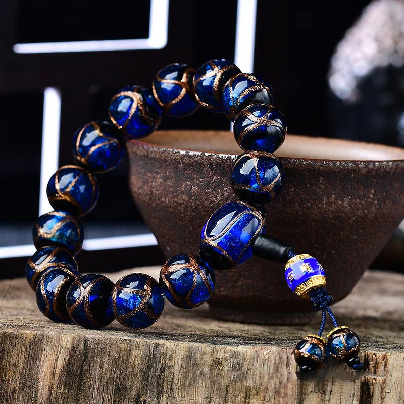 Bracelet de guérison tibétain en agate veine de dragon