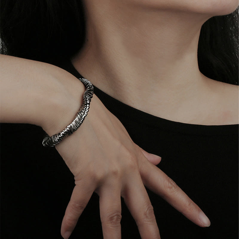 Bracelet chaîne de guérison de richesse au design torsadé vintage en argent sterling 925 Buddha Stones - image 9