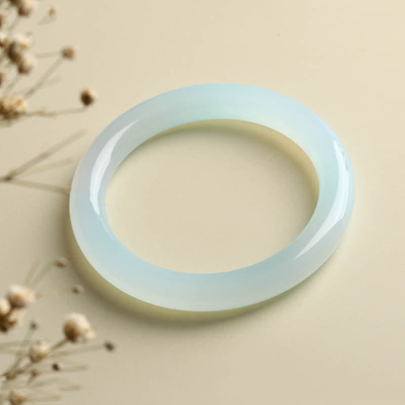 Bracelet jonc de sérénité en aigue-marine naturelle