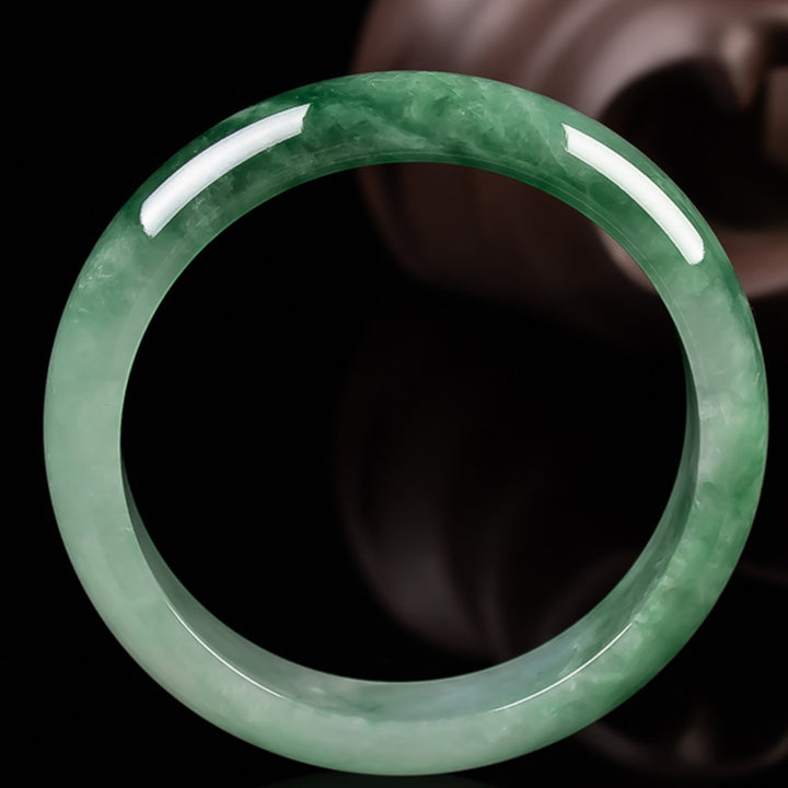 Bracelet jonc en jade naturel Buddha Stones et porte-bonheur
