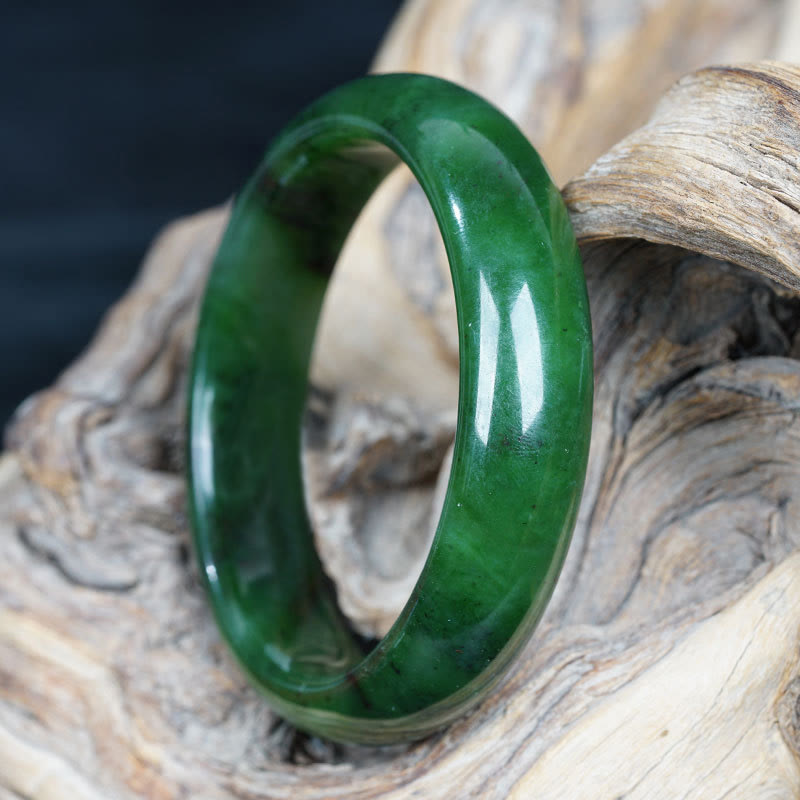 Bracelet de bonheur et de réussite en jade cyan naturel Hetian